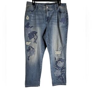 Chico's Light Blue Embroidered Jeans